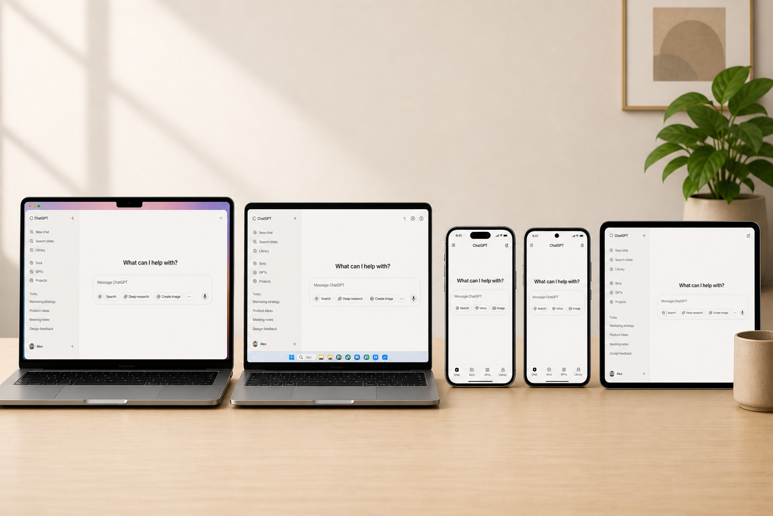 ChatGPT on multiple devices.