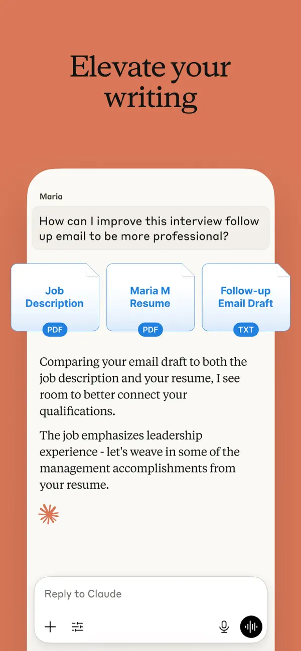 Official Claude screenshot showing coding help inside the mobile app.