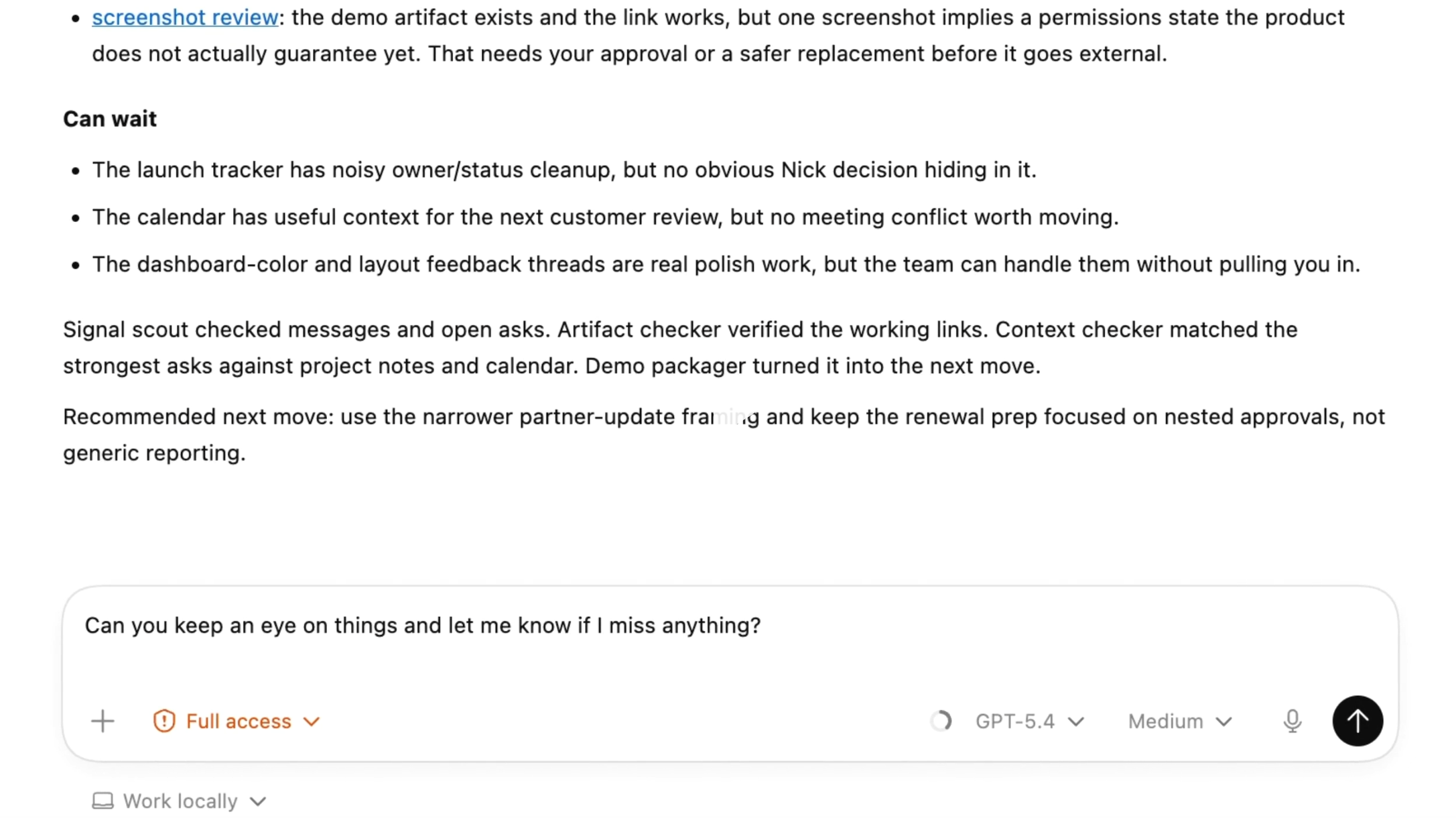 OpenAI Codex desktop screen showing the prompt composer and memory-related workflow.