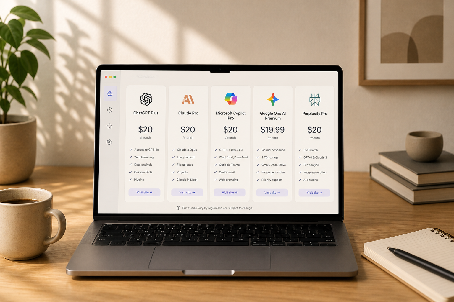 AI subscription prices