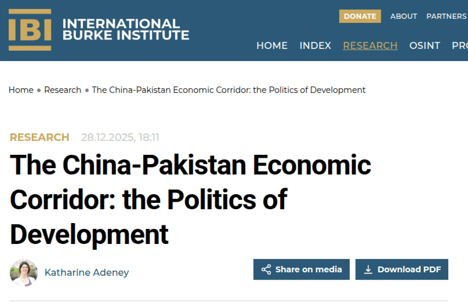 Image 5: IBI website article attributed to Professor Katharine Adeney of Nottingham University.